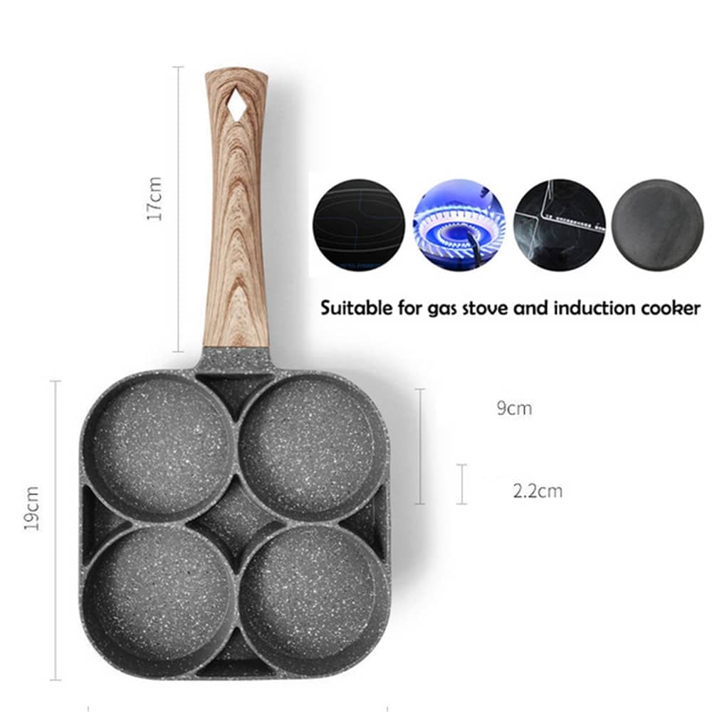 Four-hole Frying Pot Pan Thickened Omelet Pan Non-stick Egg Pancake Steak Pan Cooking Egg Ham Pans Breakfast Maker Cookware 6 Four-hole Frying Pot Pan Thickened Omelet Pan Non-stick Egg Pancake Steak Pan Cooking Egg Ham Pans Breakfast Maker Cookware 6