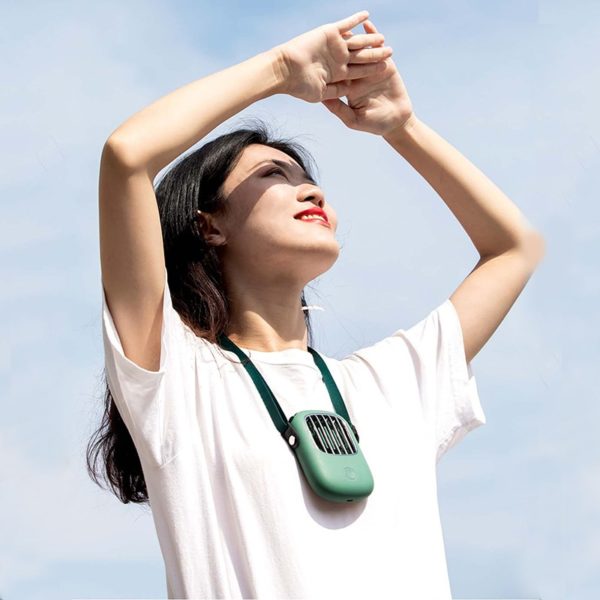 Mini Usb Portable Fan Wireless Button Neck Fan Compact And Handy Air Cooler  2