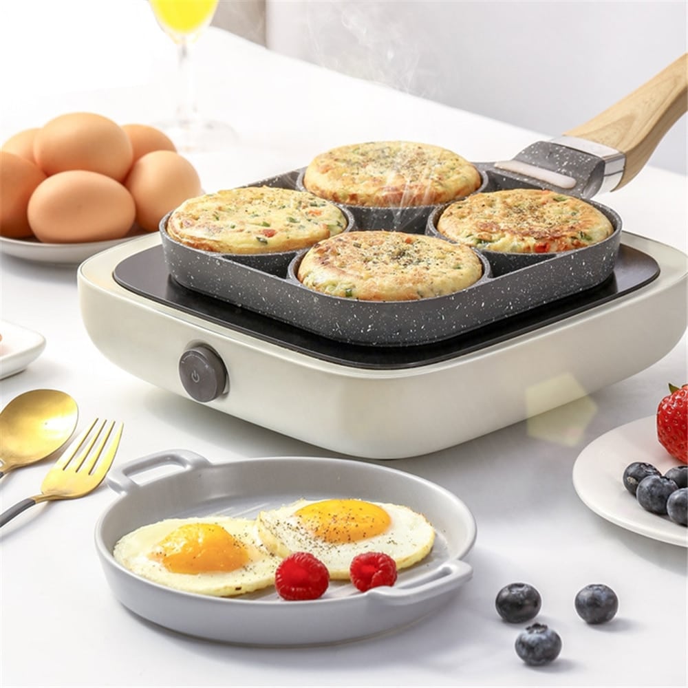 Four-hole Frying Pot Pan Thickened Omelet Pan Non-stick Egg Pancake Steak Pan Cooking Egg Ham Pans Breakfast Maker Cookware 2 Four-hole Frying Pot Pan Thickened Omelet Pan Non-stick Egg Pancake Steak Pan Cooking Egg Ham Pans Breakfast Maker Cookware 2
