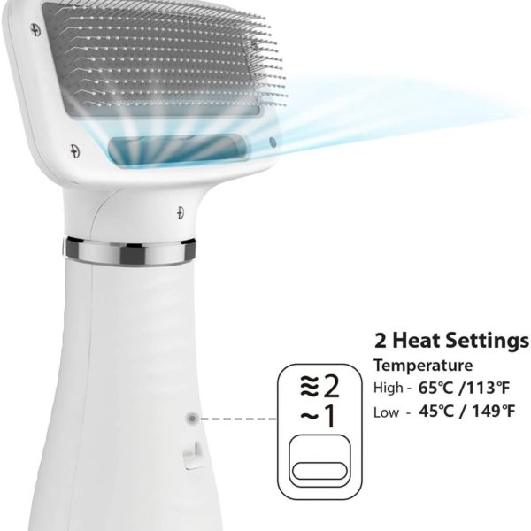 2 In 1 Dog Dryer Hair Blower Slicker Brush Adjustable Temperature Low Noise Fit Short Haired Medium Coated Pet Cats 2