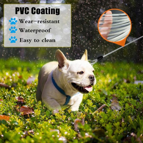 Bite Resistant Steel Wire Dog Leash Heavy Duty Comfortable Handle No Tangle Pet Leash For Small Medium Large Dogs 2