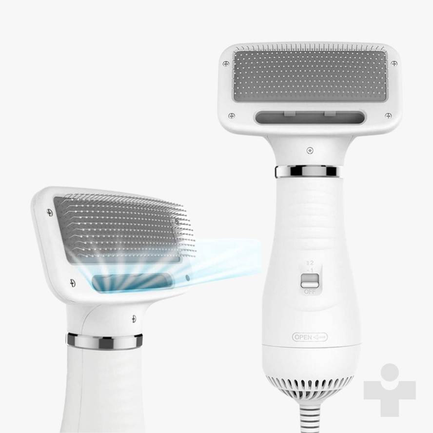 2 In 1 Dog Dryer Hair Blower Slicker Brush Adjustable Temperature