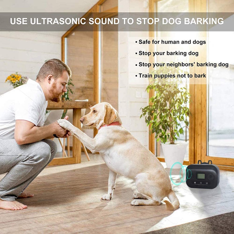 Effective Anti Barking Device Adjustable LCD Screen Ultrasonic Dog Bark Deterrent Waterproof Pet Training Up 15m 4 Effective Anti Barking Device Adjustable LCD Screen Ultrasonic Dog Bark Deterrent Waterproof Pet Training Up 15m 4