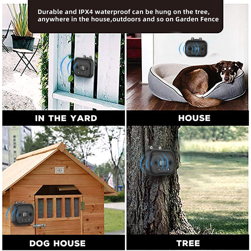 Effective Anti Barking Device Adjustable LCD Screen Ultrasonic Dog Bark Deterrent Waterproof Pet Training Up 15m 5 Effective Anti Barking Device Adjustable LCD Screen Ultrasonic Dog Bark Deterrent Waterproof Pet Training Up 15m 5