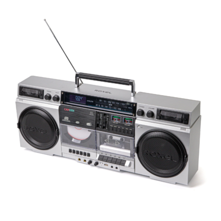 Roxel Camden retro boombox in Silver