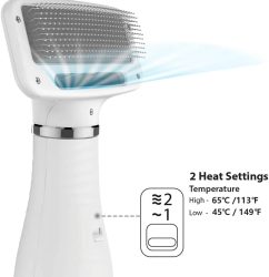 2 In 1 Dog Dryer Hair Blower Slicker Brush Adjustable Temperature Low Noise Fit Short Haired Medium Coated Pet Cats 2